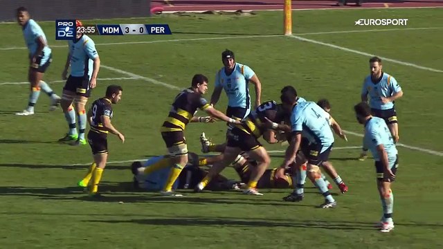 SITE OFFICIEL STADE MONTOIS RUGBY - ESSAI 1 C. LOUSTALOT - STADE MONTOIS vs PERPIGNAN