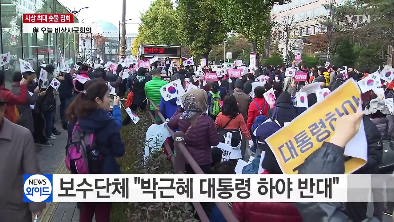 보수단체 "박근혜 대통령 하야 반대" 맞불 집회 / YTN (Yes! Top News)
