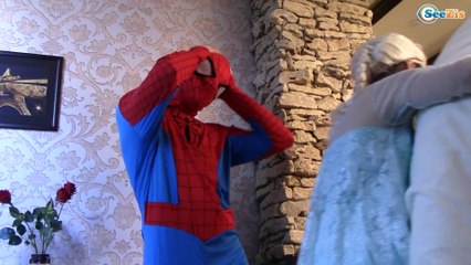 Frozen Elsa Doctor & Spiderman w/ Joker got sick Superhero Fun in Real Life