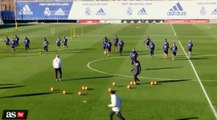 Cristiano Ronaldo tries to hit the camera at Real Madrid training 06_01_2017