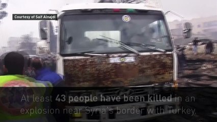 Dozens killed in blast near Syria's border with Turkey