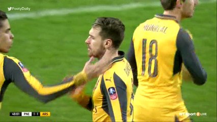 Aaron Ramsey Goal vs Preston (1-1)