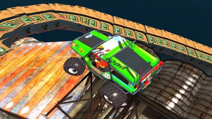 Five nights at freddys & Spiderman Nursery Rhymes Monster car & Super cars (Children Songs)