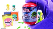 DIY Cubeez Power Rangers Play-Doh Dippin Dots Skittles M&Ms Toy Surprise Eggs Learn Colors!