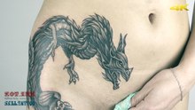 Татуировка Солнечногорск Дракон на бедре Tattoo