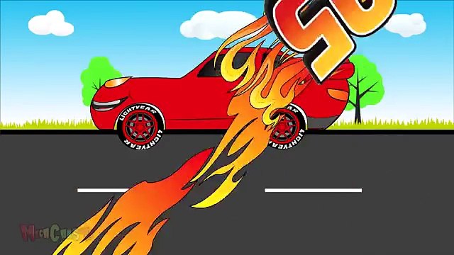 Молния МакКуин автомобилей Бэтмен Монстр Трак и Полиция Грузовик Видео для детей