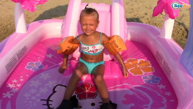 ГОРОД Hello Kitty - БАССЕЙН, КРЕСЛО ХЕЛЛО КИТТИ и ВОДНЫЙ МОТОЦИКЛ Toys for Girls Игры Для Девочек