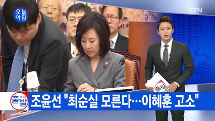 조윤선 "최순실 몰라...이혜훈 고소" / YTN (Yes! Top News)