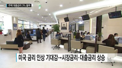 주택 대출금리 지난달 3% 돌파...이자 부담 '헉헉' / YTN (Yes! Top News)