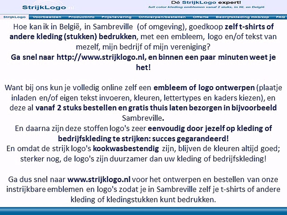 Zelf kleding bedrukken Sambreville