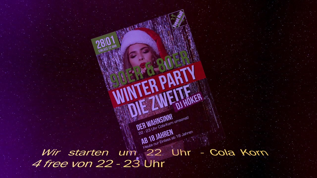 Event Hall - 80´s & 90´s "WINTER PARTY TEASER" 28.01.2017