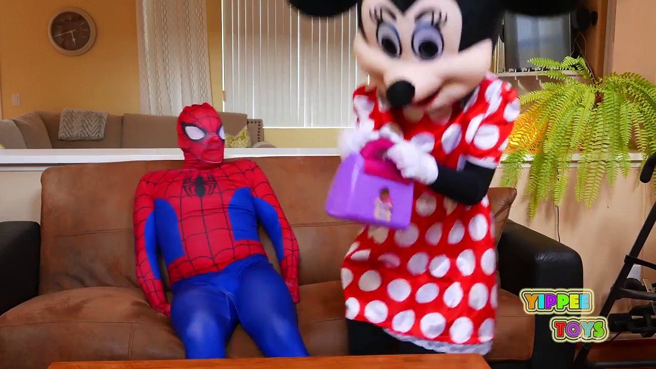 Spiderman vs Minnie Mouse Doctor Funny Superheros in Real Life