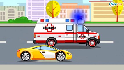 The Blue Police Car and The Tow Truck - Cars & Trucks Cartoons - World of Cars for children