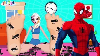 Frozen Elsa s Gross Feet - Spiderman & Elsa Funny Pranks Compilation