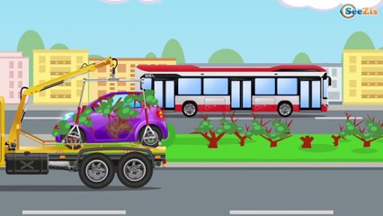 El Camión de bomberos es Rojo infantiles - Carritos para niños - Dibujos animados de Coches