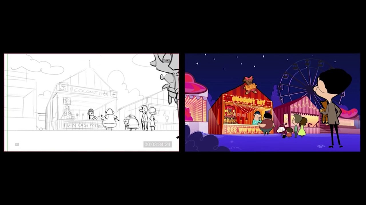 Mr. Bean - From Original Drawings To Animation - Coconut Shy-Lo4pURHK16M