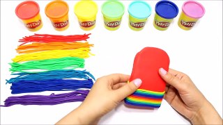 Play-Doh Learn How to Make a Colorful Rainbow Stripes Little Hearts Popsicle DIY-n-CAetFinQs