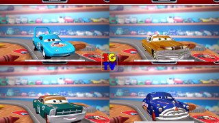 Disney Pixar Cars The King, Doc Hudson 4 Screen Race _ Cars Daredevil Garage-rDMkPe2yfnE