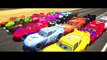 Disney Pixar Cars Lightning Mcqueen race with Rayo Dinoco Spiderman Macqueen Mater Batman Hulk