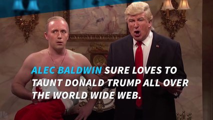 Copy of: Alec Baldwin mocks Donald Trump with Russian 'Make America Great Again' hat