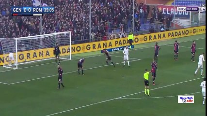 اهداف مباراة روما وجنوى 1-0  تعليق علي سعيد الكعبي 2017