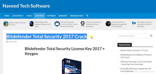 Bitdefender Total Security License Key 2017 Free download