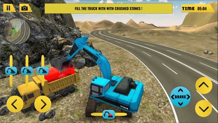 Heavy Machine Stone Cutter Load Stone On Truck
