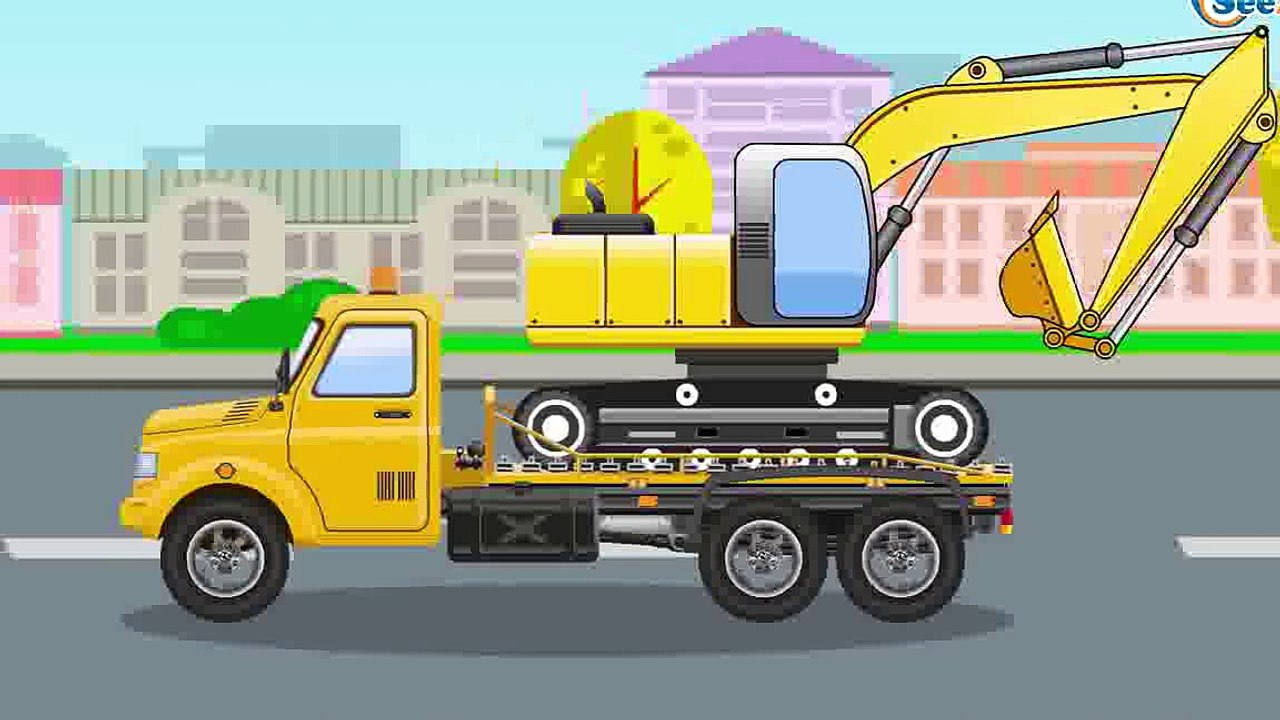Baustellenmaschinen, Bagger, Erdbagger, Lkw Animation Für Kinder – QIZR