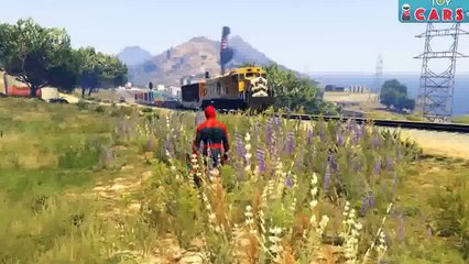 Sergeant Cooper for kids. Police car for children. Spiderman animation Train for kids Trai