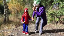 Spider boy kidnapped by Lizard and Godzilla - Spiderman VS Joker - Real life superhero movie