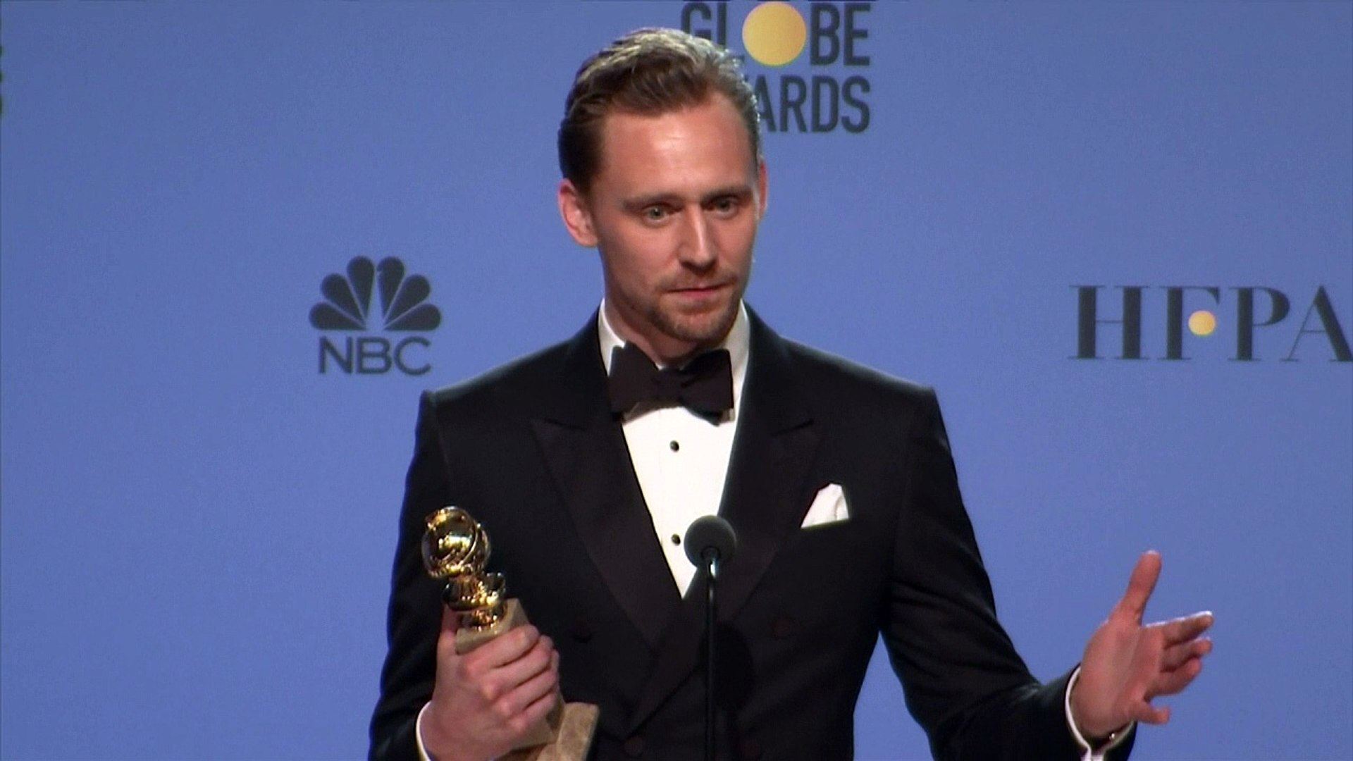 Golden Globes: Tom Hiddleston on meeting Carrie Fisher - video Dailymotion