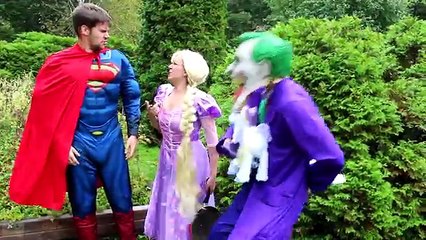 Frozen Elsa & Anna at the TOY STORE! w/ Spiderman Joker Maleficent Crying Baby Catwoman! S