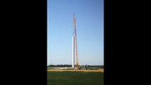 Construction d'une éolienne géante en timelapse