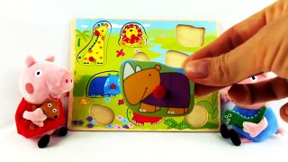 Peppa Pig - WILD Animals JIGSAW PUZZLE Demo - Toy Collection & Unboxing Game! Videos for Kids
