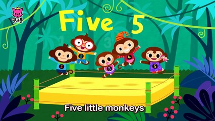 Five Little Monkeys _ 다섯 마리 원숭이 _ 마더구스 _ 핑크퐁! 인기동요-M9GiRXFhX1Q
