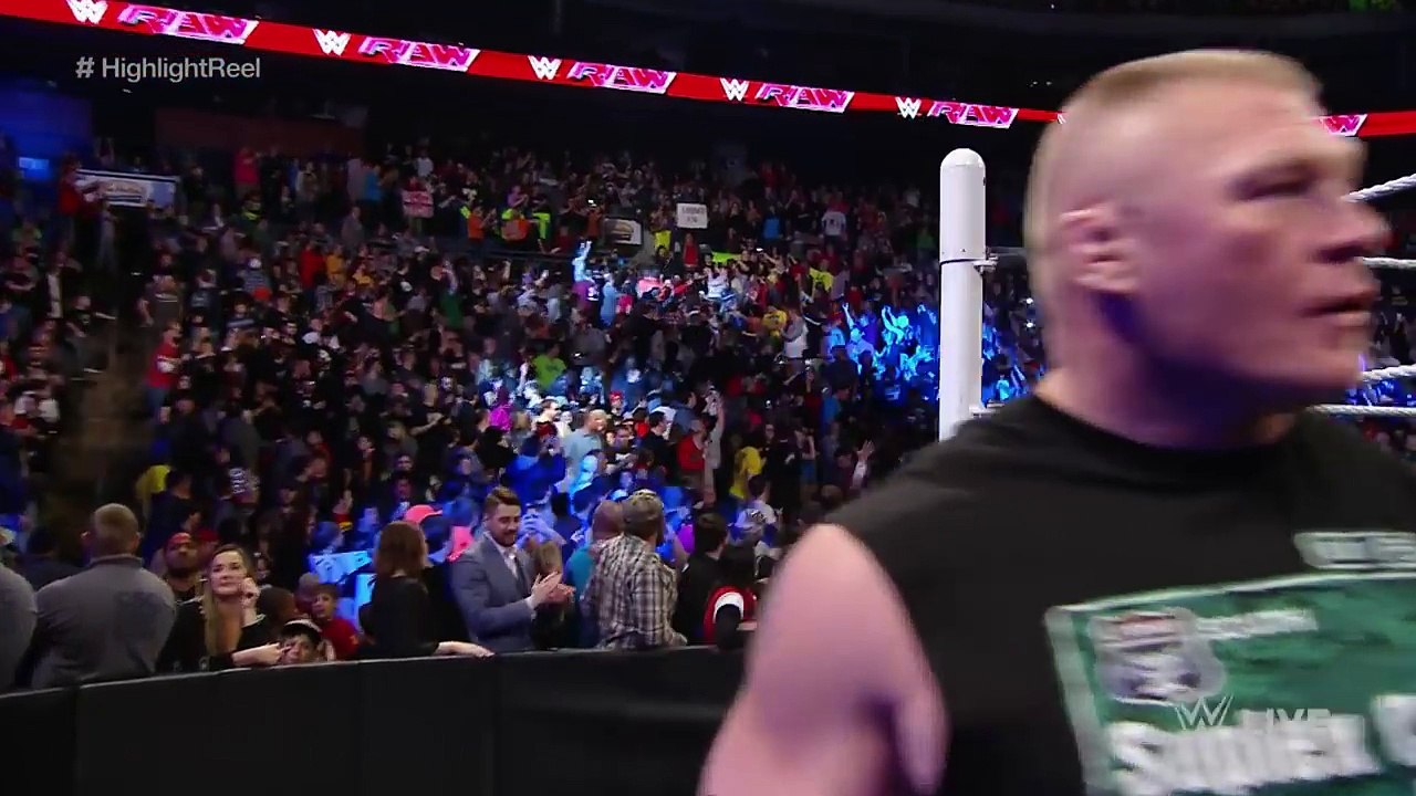 Tensions rise as Roman Reigns and Brock Lesnar appear on -The Highlight Reel-- Raw, January 18, 2016