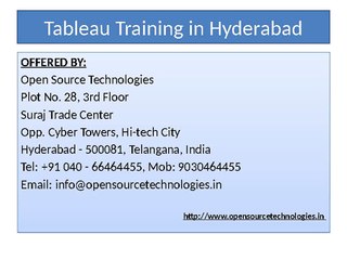 Tableau Training in Hyderabad