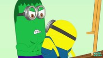 Minions Vs Hulk in Gym Funny Prank Cartoon! Finger Family #Minions Songs Nursery Rhymes_42