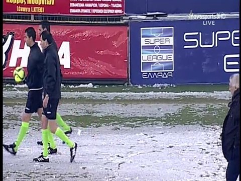 2η Πλατανιάς-ΑΕΛ 3-2 2016-17 Το πρόβλημα με το χιόνι(Novasports)