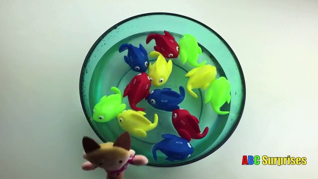 Abc Surprises Learn to spell colors chocolate toy surprise egg opening penguin fish swimming