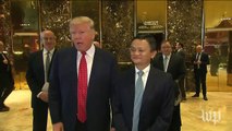 Trump appears with Alibaba founder Jack Ma, deflects questions on Russia