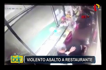 Ica: cámaras de seguridad registran violento asalto en restaurante