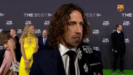 Carles Puyol and Dani Alves at the Gala of The Best FIFA Awards