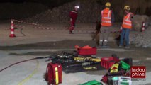 Un accident spectaculaire dans une carriere : les pompiers en...