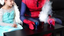 Spiderman and Frozen Elsa Flying Together w  Superheroes in Real Life