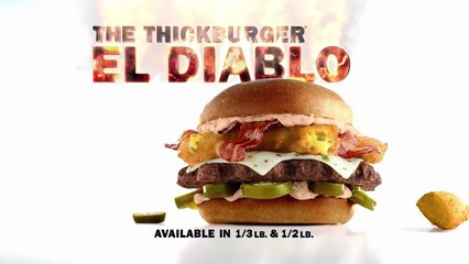 Carl's Jr. the Thickburger El Diablo - Hot Commercial & Warning