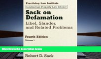 PDF [FREE] DOWNLOAD  Sack on Defamation: Libel, Slander   Related Problems 2 VOLUME SET