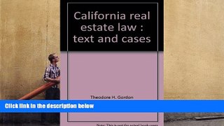 Read  California real estate law: Text and cases (Prentice-Hall series in real estate)  Ebook READ