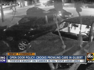 Camera records pair trying to enter unlocked cars in Gilbert