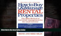 Read  How to Buy and Manage Rental Properties: The Milin Method of Real Estate Management for the